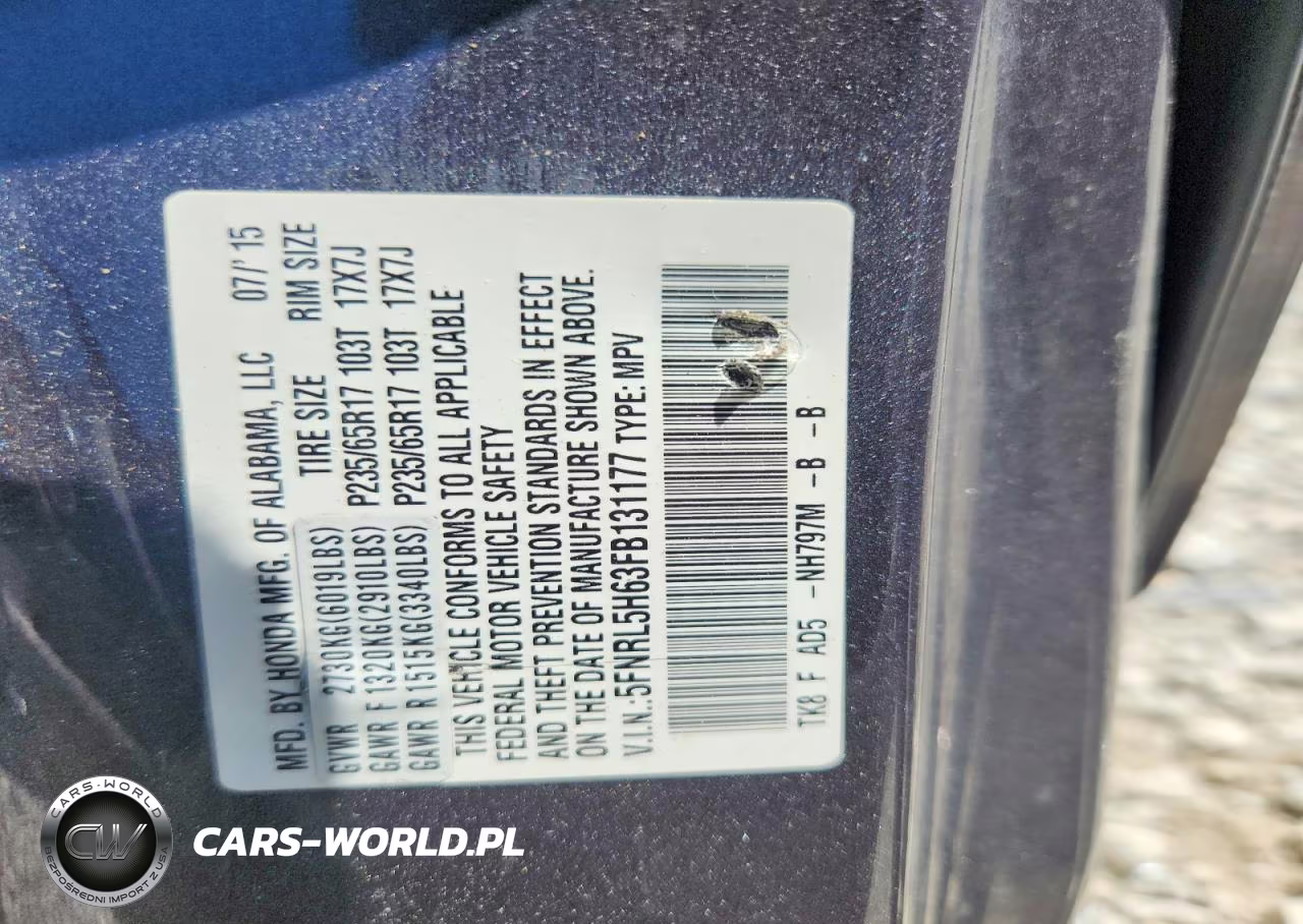 2015 Honda Odyssey Exl VIN:5FNRL5H63FB131177 - 13