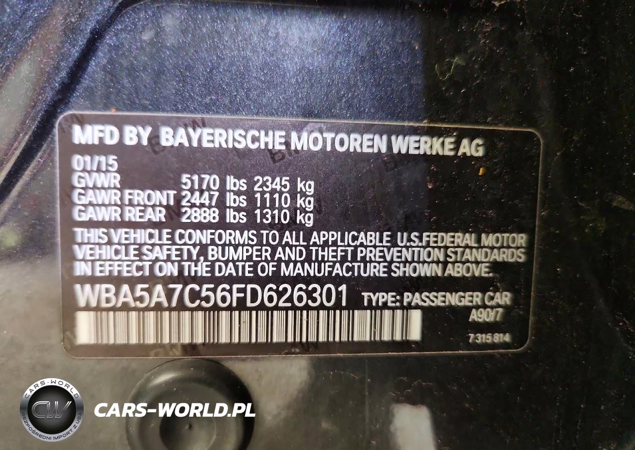 2015 BMW 528 Xi VIN:WBA5A7C56FD626301 - 12