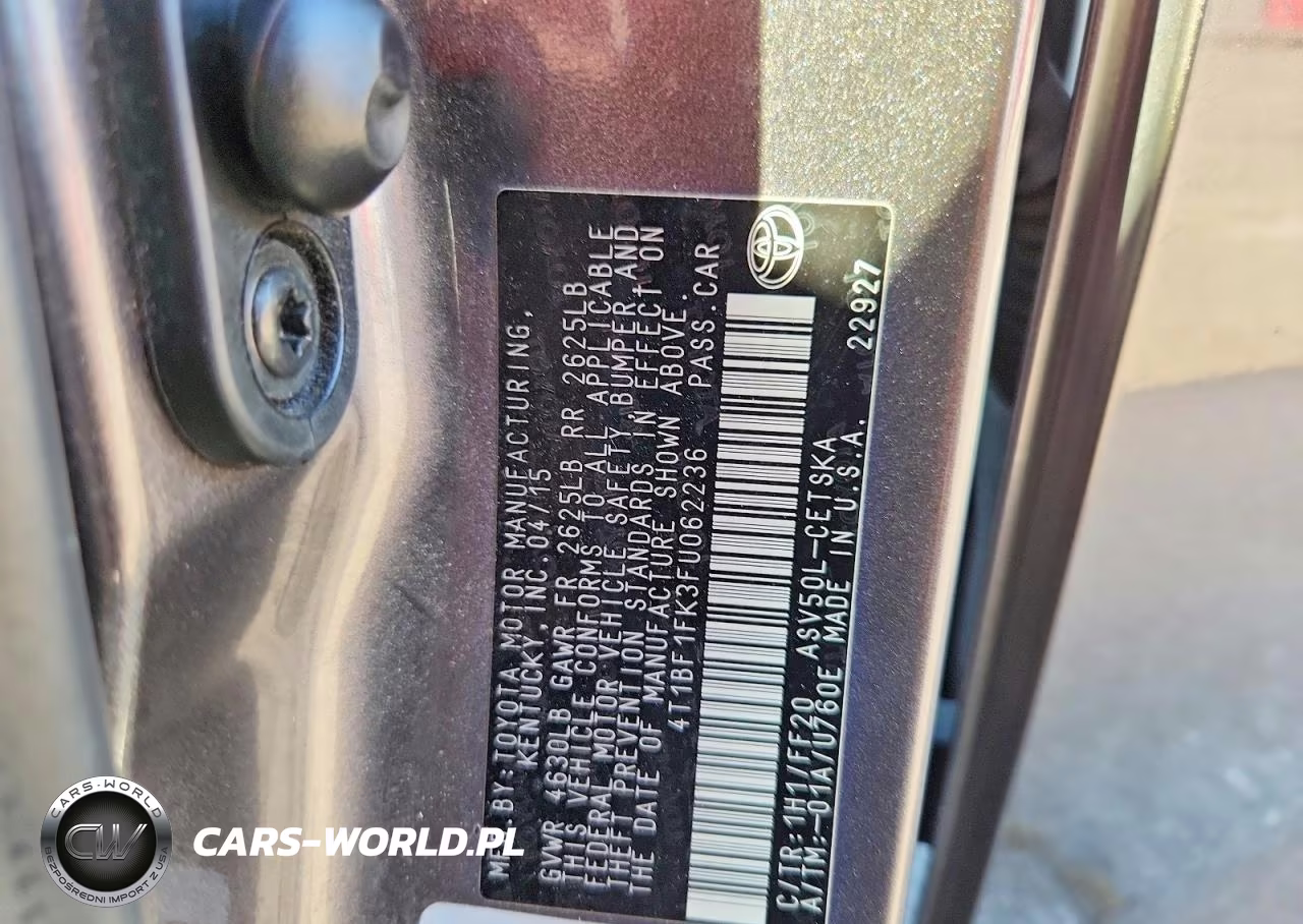 2015 Toyota Camry Se VIN:4T1BF1FK3FU062236 - 12