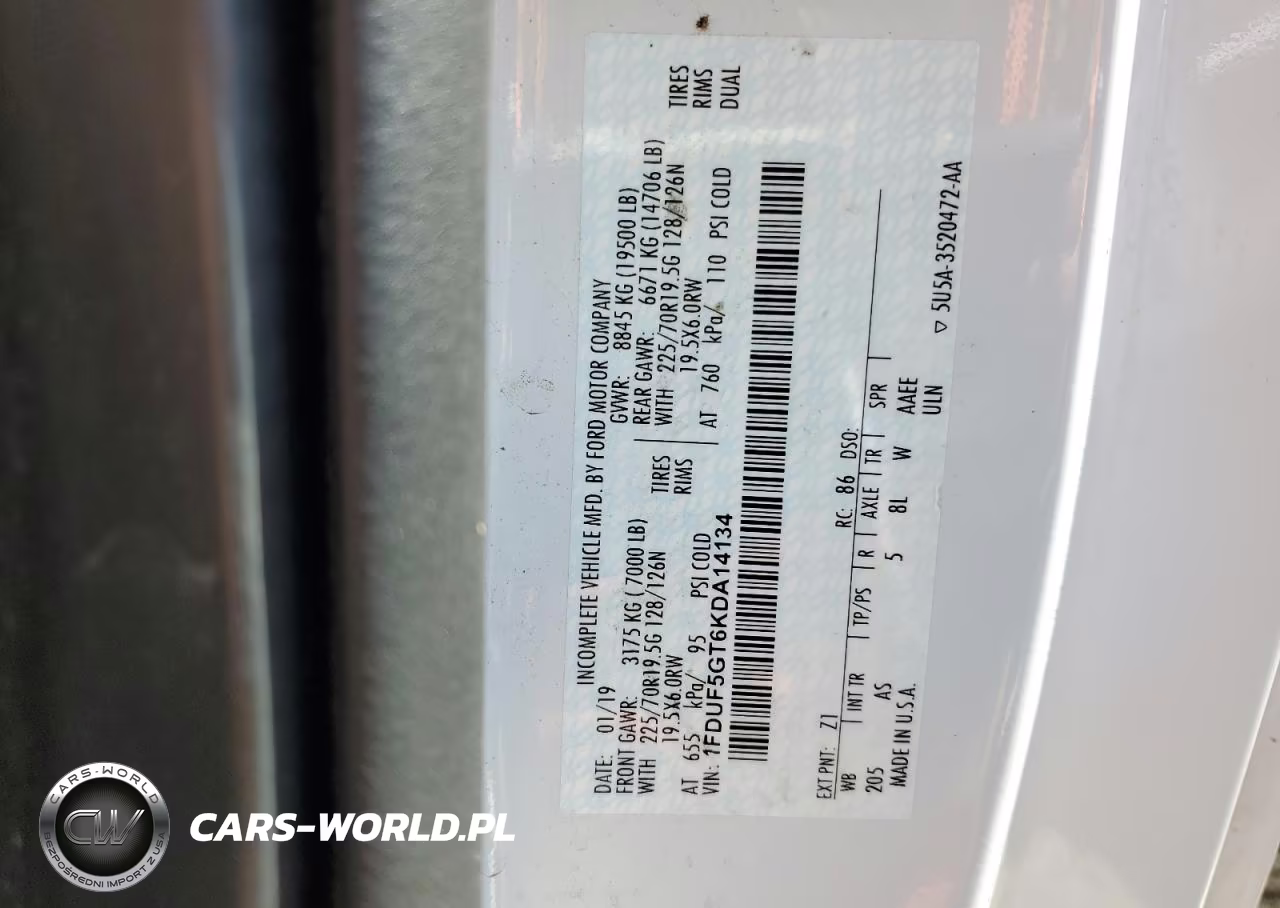 2019 Ford F550 Super Duty VIN:1FDUF5GT6KDA14134 - 13