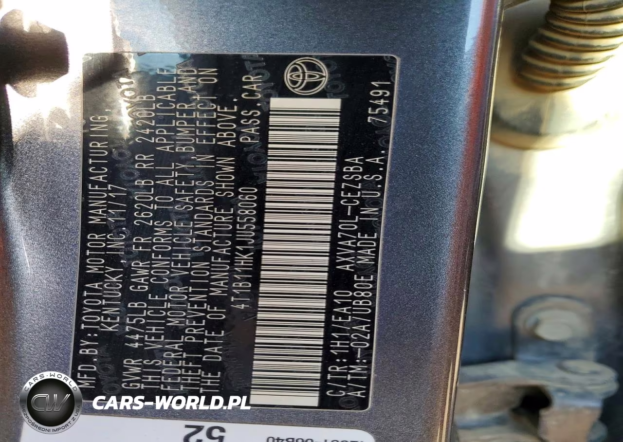 2018 Toyota Camry Se VIN:4T1B11HK1JU558060 - 12