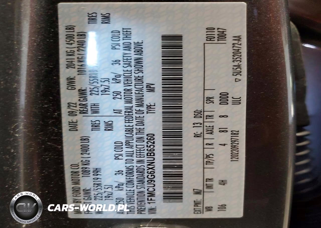 2022 Ford Escape Se VIN:1FMCU9G6XNUB65260 - 12