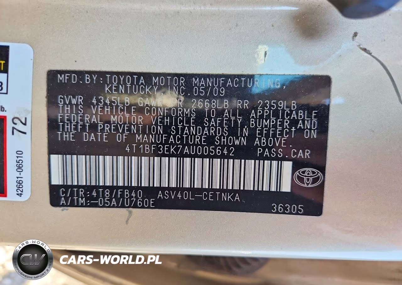 2010 Toyota Camry Le VIN:4T1BF3EK7AU005642 - 12