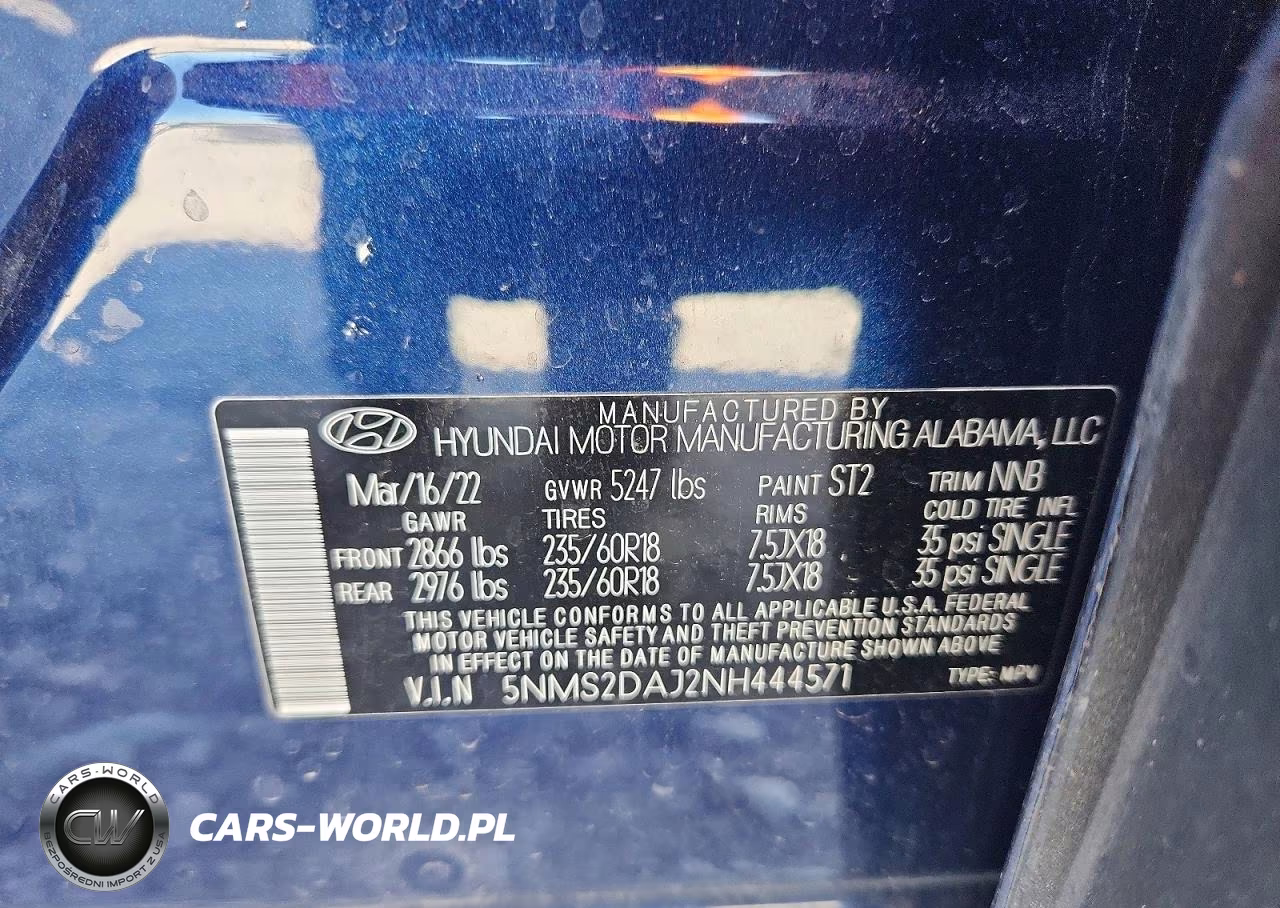 2022 Hyundai Santa Fe Sel VIN:5NMS2DAJ2NH444571 - 12