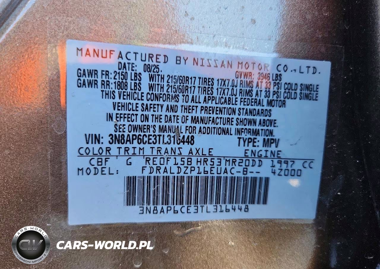 2026 Nissan Kicks Sv VIN:3N8AP6CE3TL316448 - 14