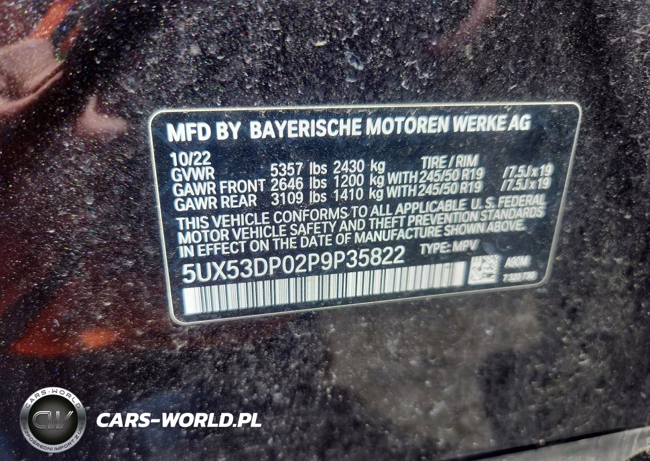 2023 BMW X3 xDrive30I VIN:5UX53DP02P9P35822 - 13