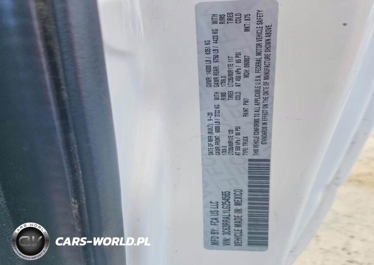 2020 Ram 3500 Tradesman VIN:3C63RRAL1LG254565 - 12