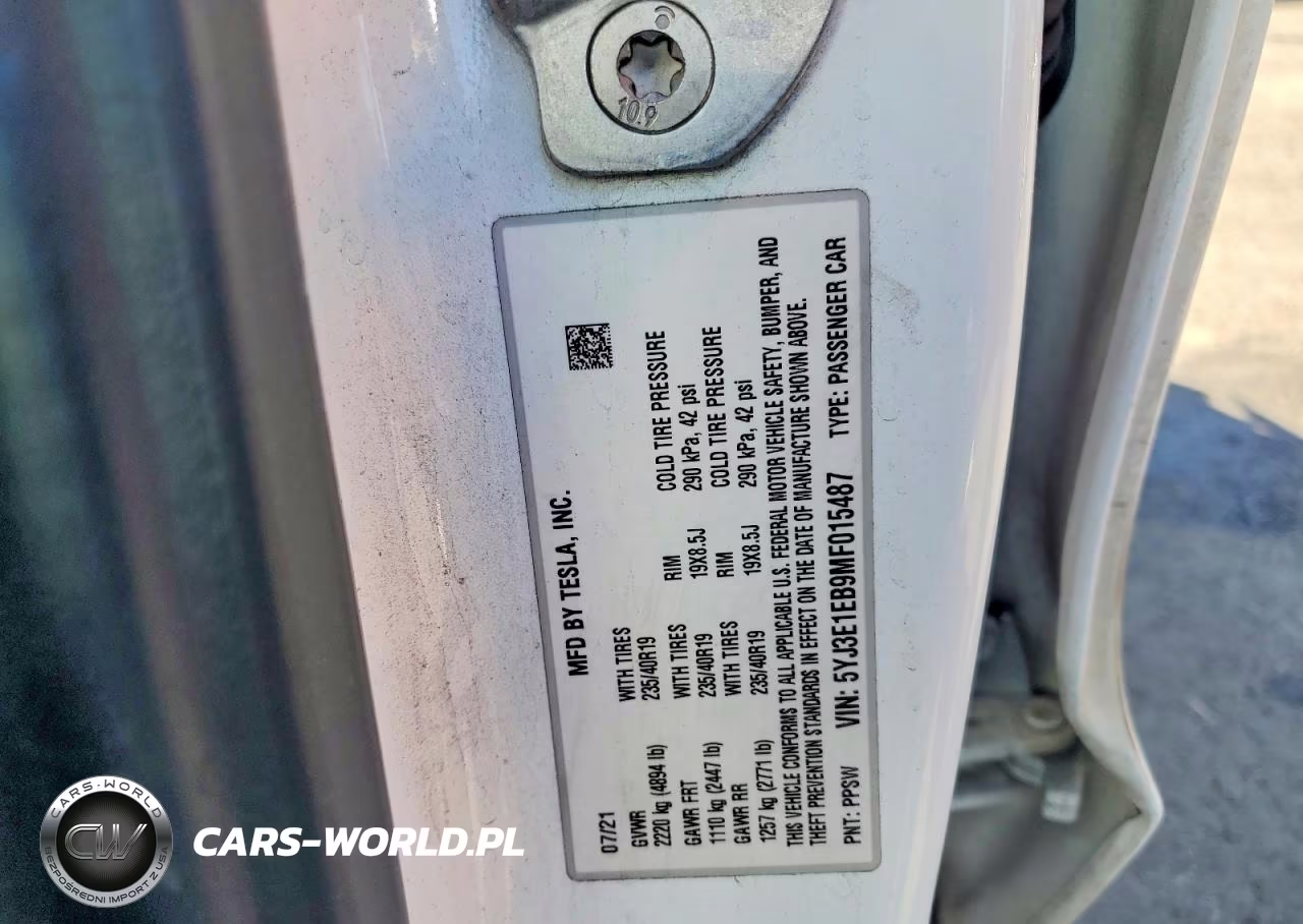2021 Tesla Model 3 VIN:5YJ3E1EB9MF015487 - 12