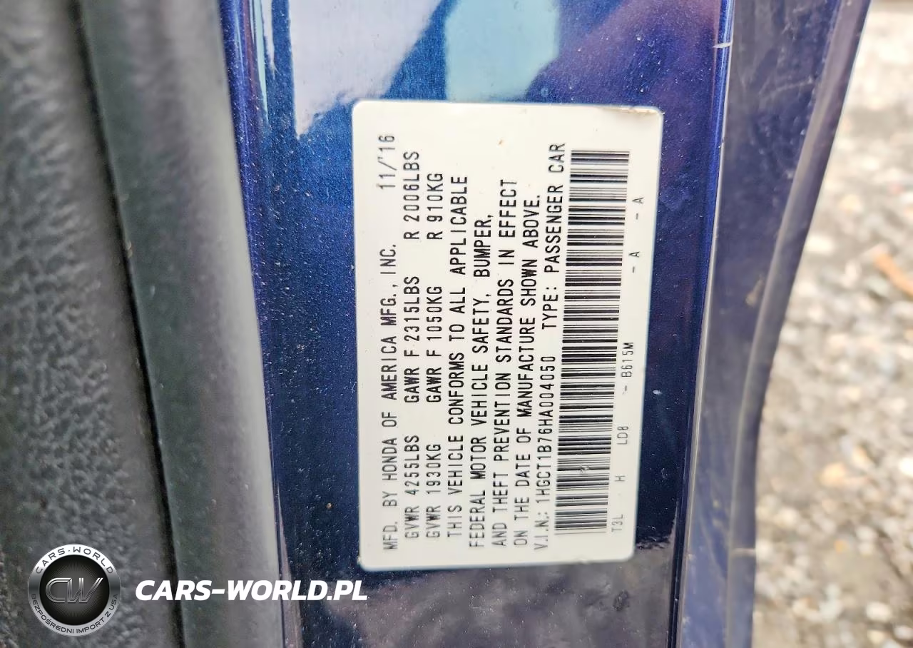 2017 Honda Accord Ex VIN:1HGCT1B76HA004050 - 12