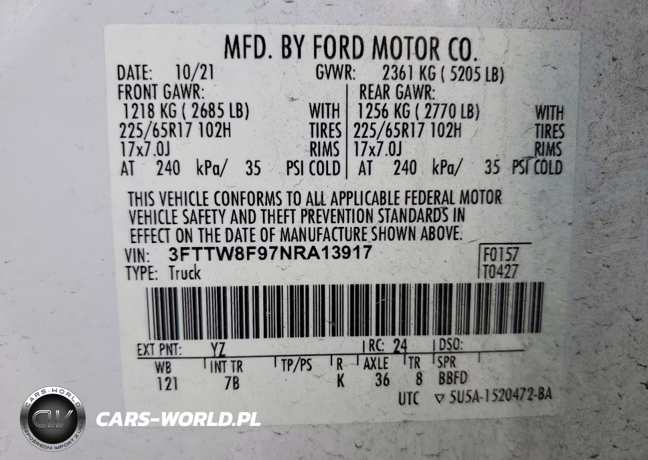 2022 Ford Maverick Xl-Xlt-Lariat VIN:3FTTW8F97NRA13917 - 12