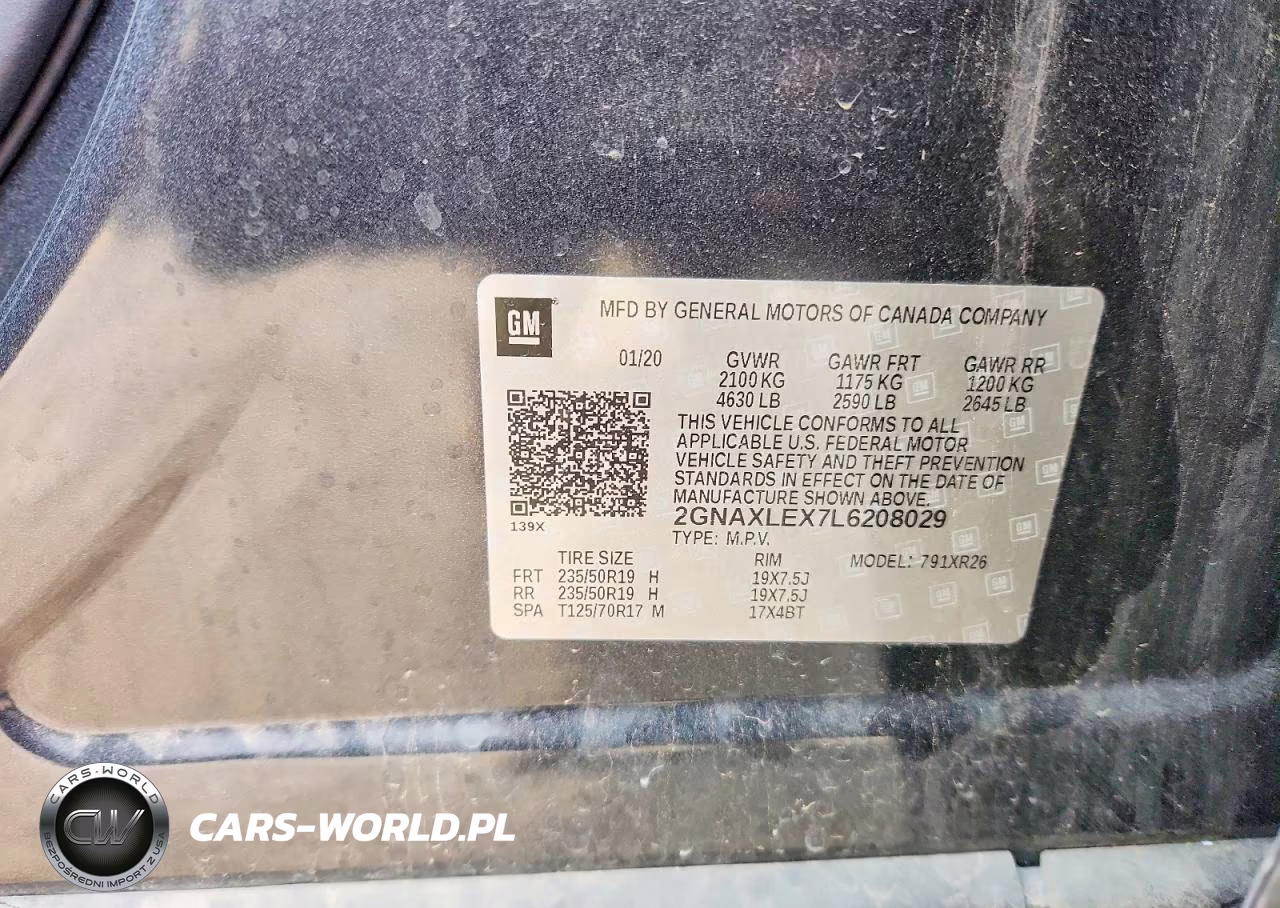 2020 Chevrolet Equinox Lt VIN:2GNAXLEX7L6208029 - 12