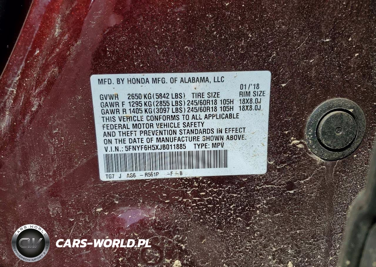 2018 Honda Pilot Exl VIN:5FNYF6H5XJB011885 - 13