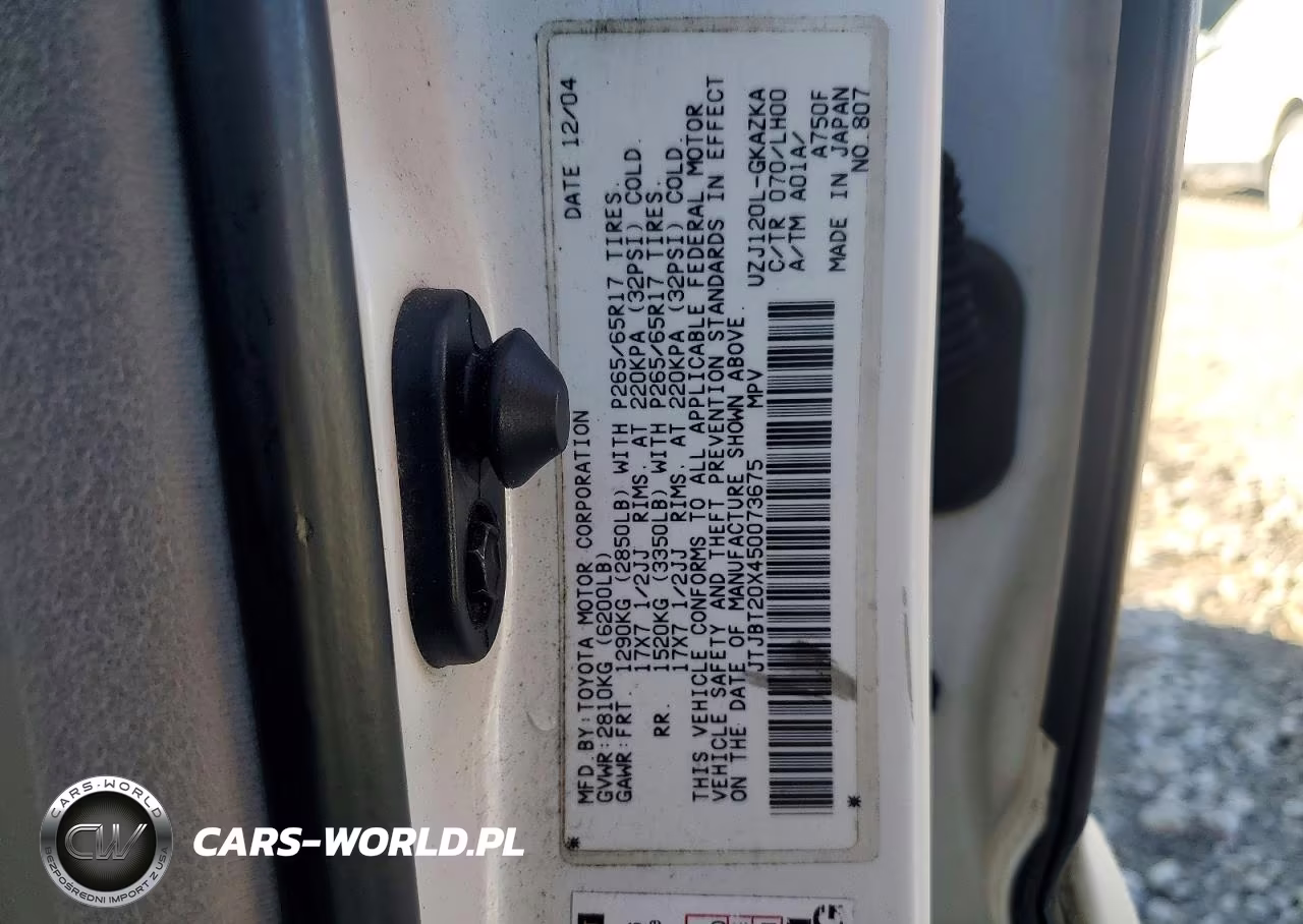 2005 Lexus Gx 470 VIN:JTJBT20X450073675 - 13