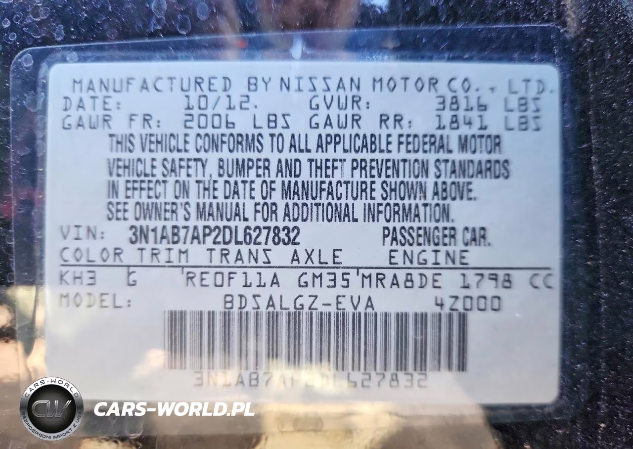 2013 Nissan Sentra S VIN:3N1AB7AP2DL627832 - 12