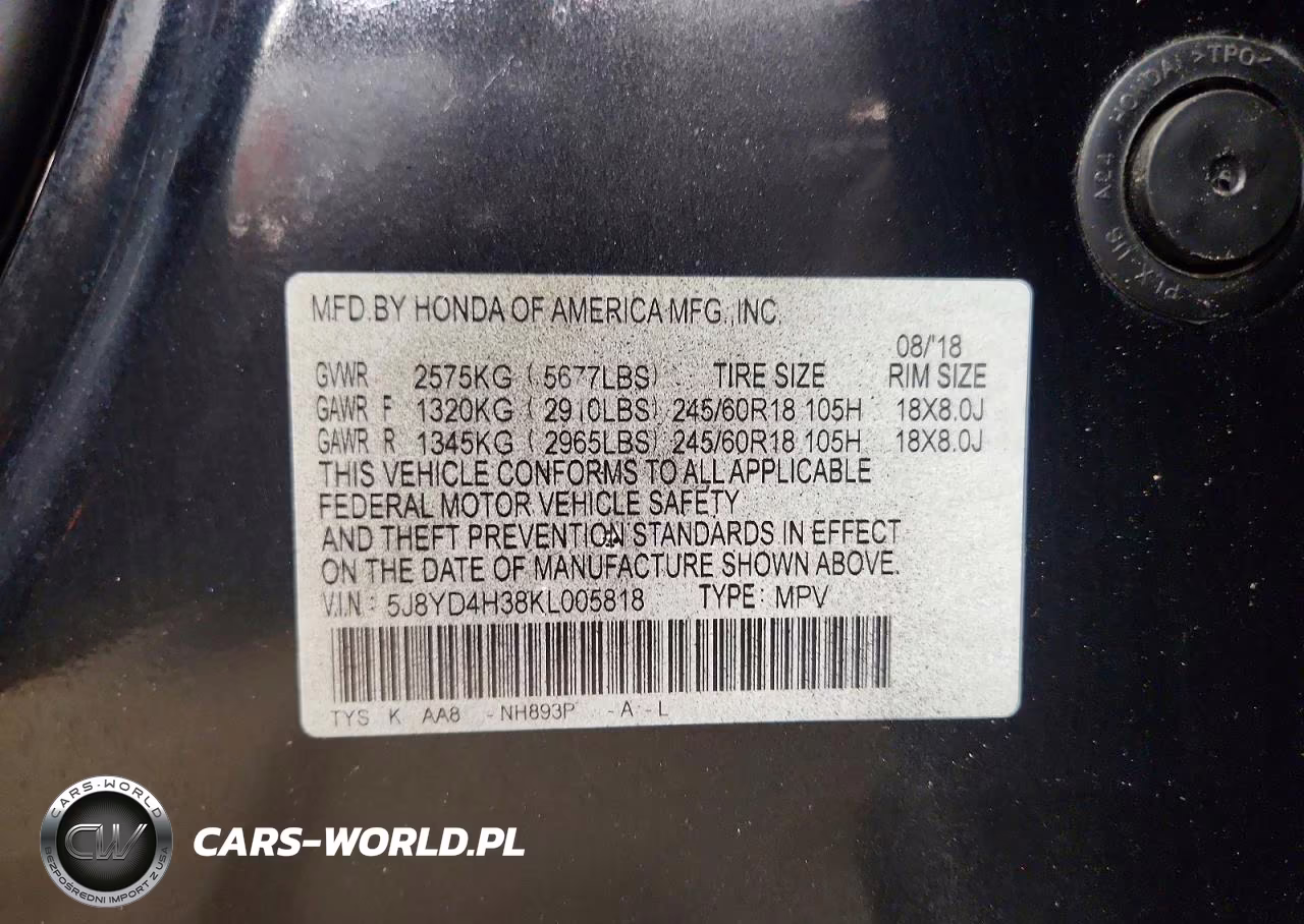 2019 Acura Mdx VIN:5J8YD4H38KL005818 - 13
