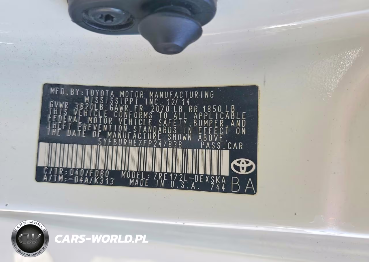 2015 Toyota Corolla S Plus VIN:5YFBURHE7FP247838 - 12