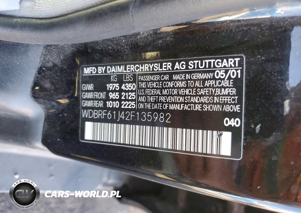 2002 Mercedes-Benz C 240 VIN:WDBRF61J42F135982 - 12