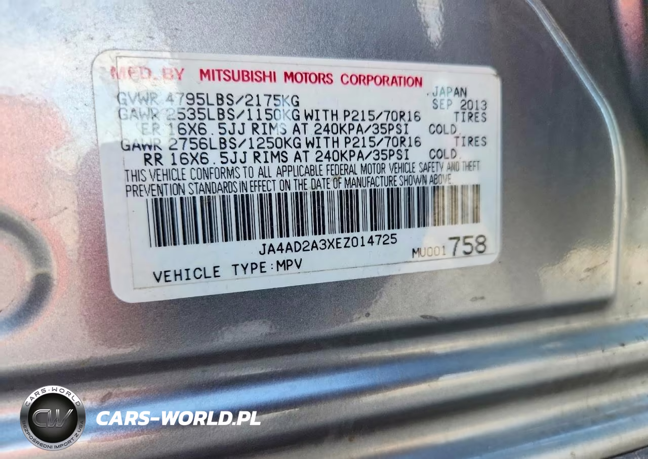 2014 Mitsubishi Outlander Es VIN:JA4AD2A3XEZ014725 - 12