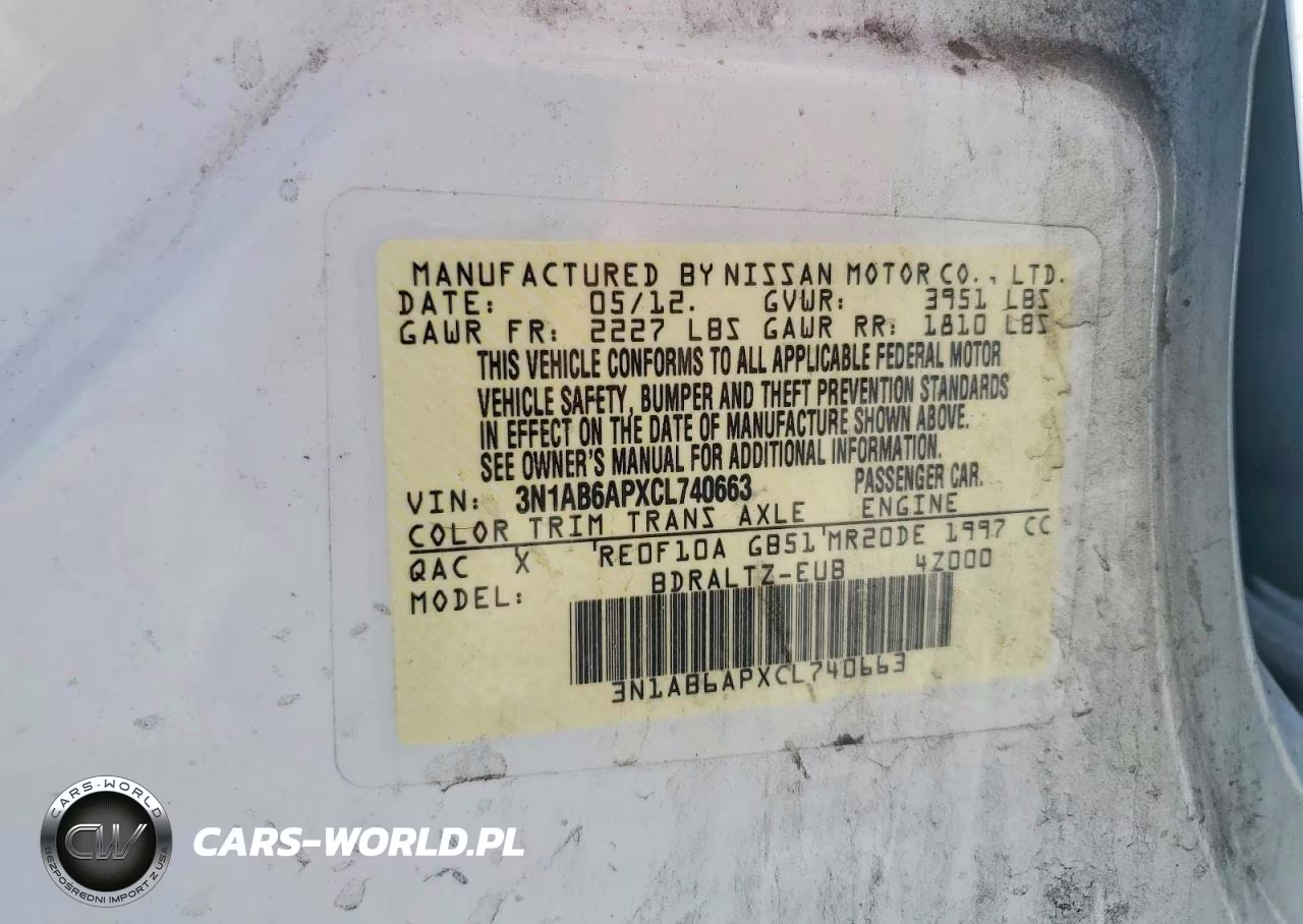 2012 Nissan Sentra 2.0 VIN:3N1AB6APXCL740663 - 13