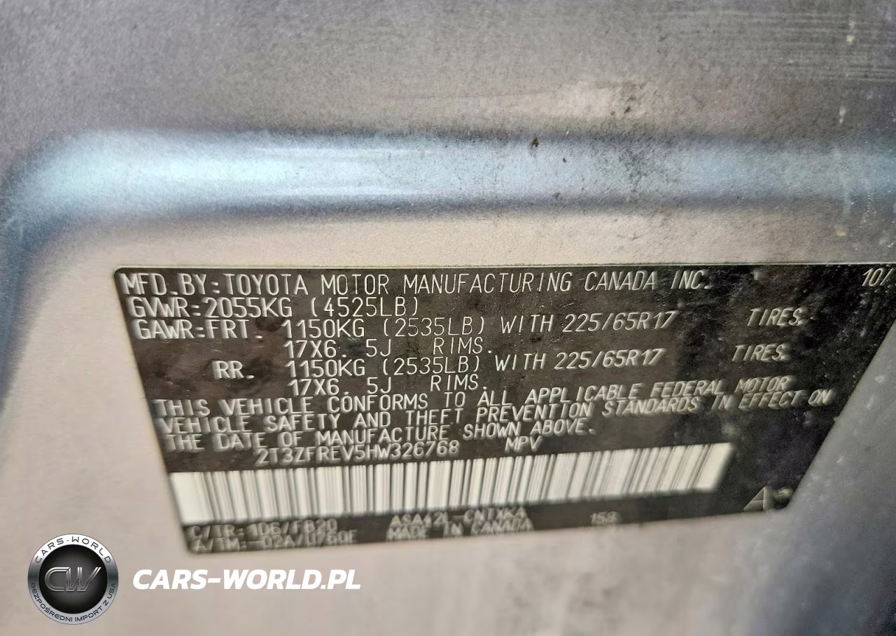 2017 Toyota Rav4 Le VIN:2T3ZFREV5HW326768 - 12