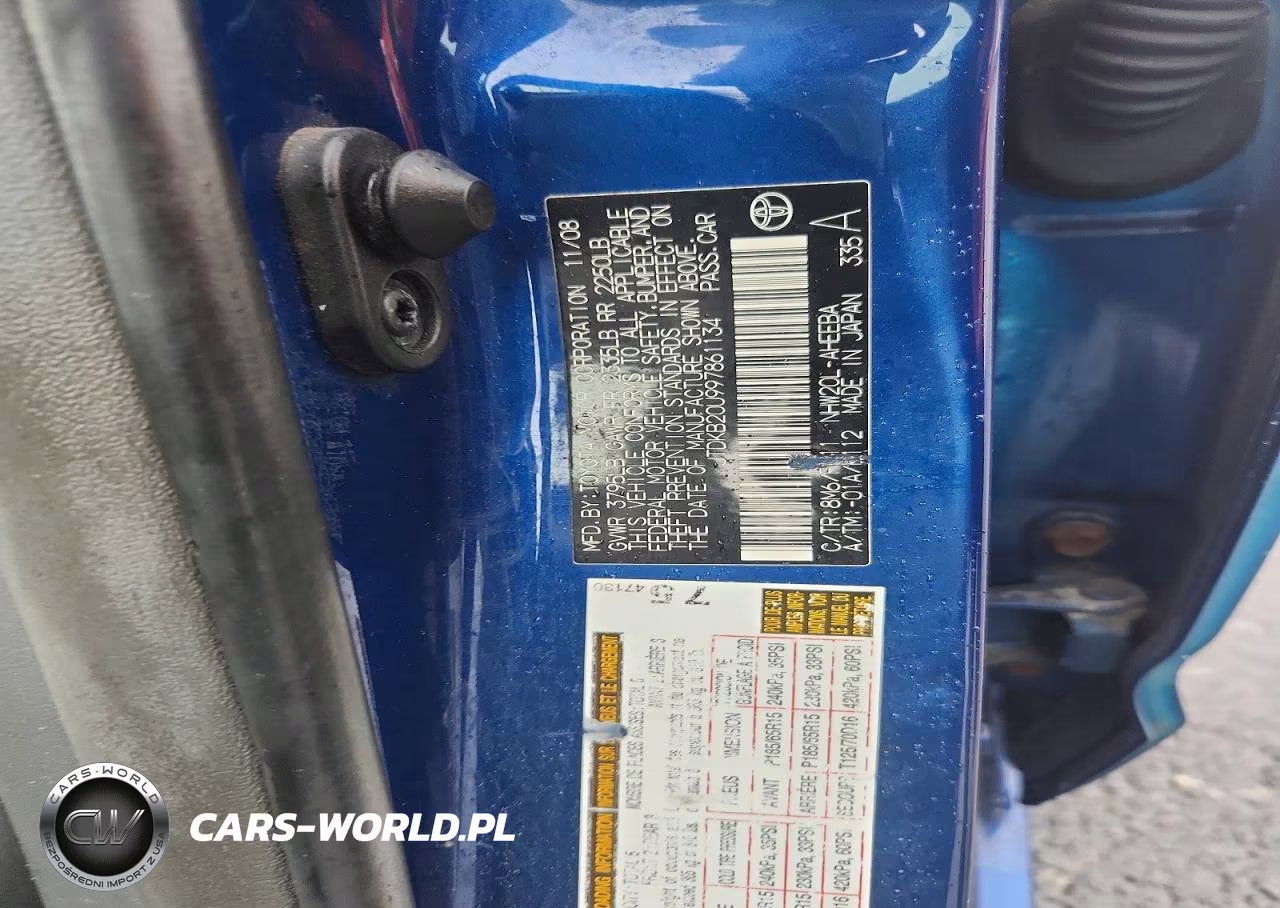 2009 Toyota Prius Base VIN:JTDKB20U997861134 - 12