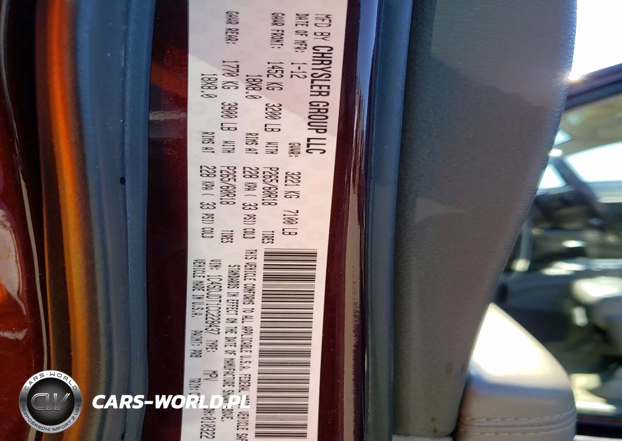2012 Dodge Durango Crew VIN:1C4SDJDT1CC228437 - 13