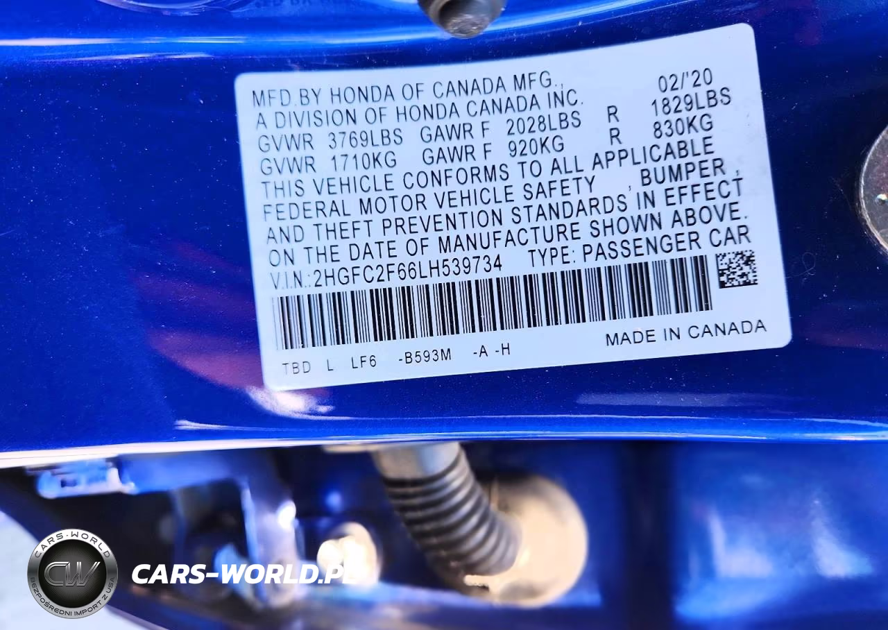 2020 Honda Civic Lx VIN:2HGFC2F66LH539734 - 12