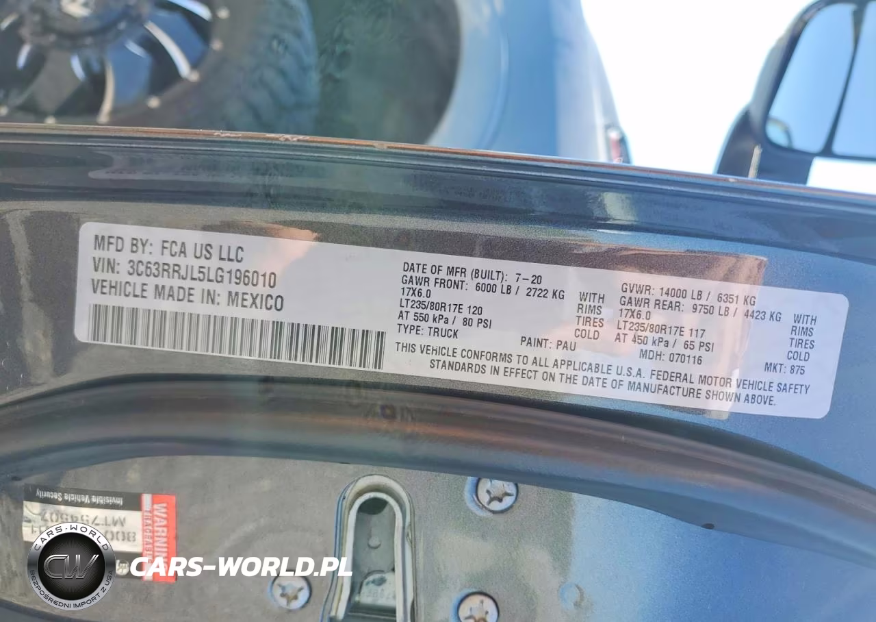 2020 Ram 3500 Laramie VIN:3C63RRJL5LG196010 - 12