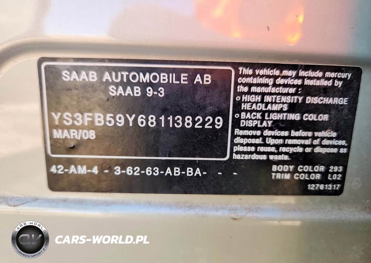 2008 Saab 9-3 2.0T VIN:YS3FB59Y681138229 - 12