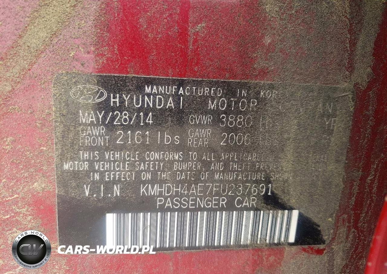 2015 Hyundai Elantra Limited VIN:KMHDH4AE7FU237691 - 12