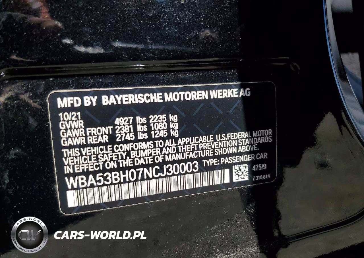 2022 BMW 530 I VIN:WBA53BH07NCJ30003 - 12
