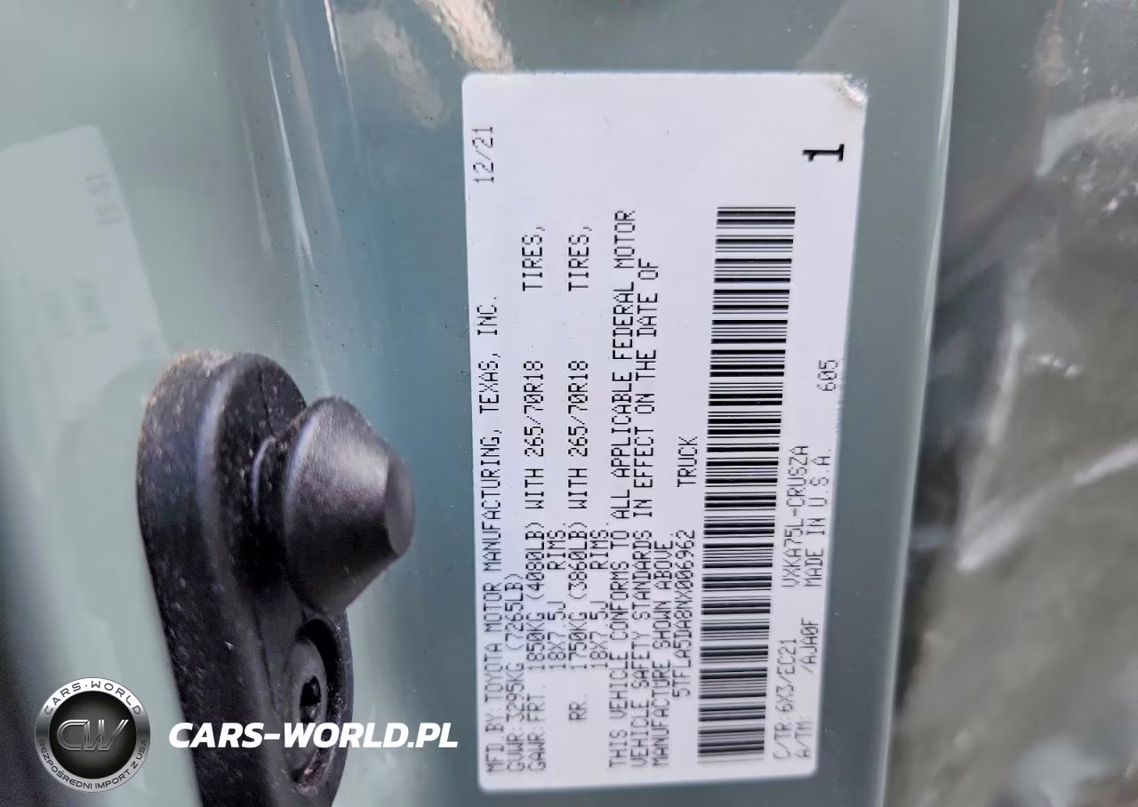 2022 Toyota Tundra Sr5 VIN:5TFLA5DA8NX006962 - 12