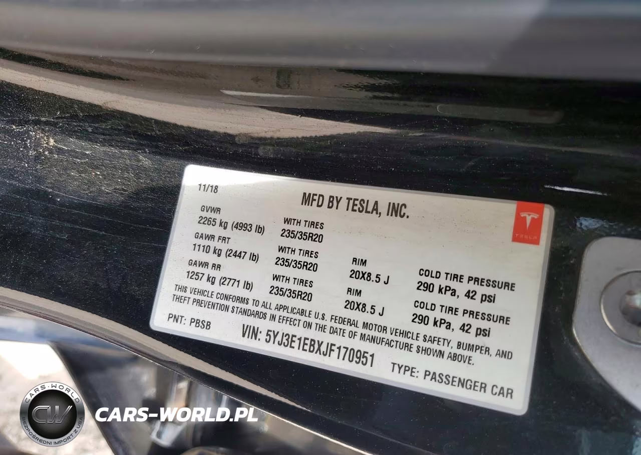 2018 Tesla Mdl 3 VIN:5YJ3E1EBXJF170951 - 12