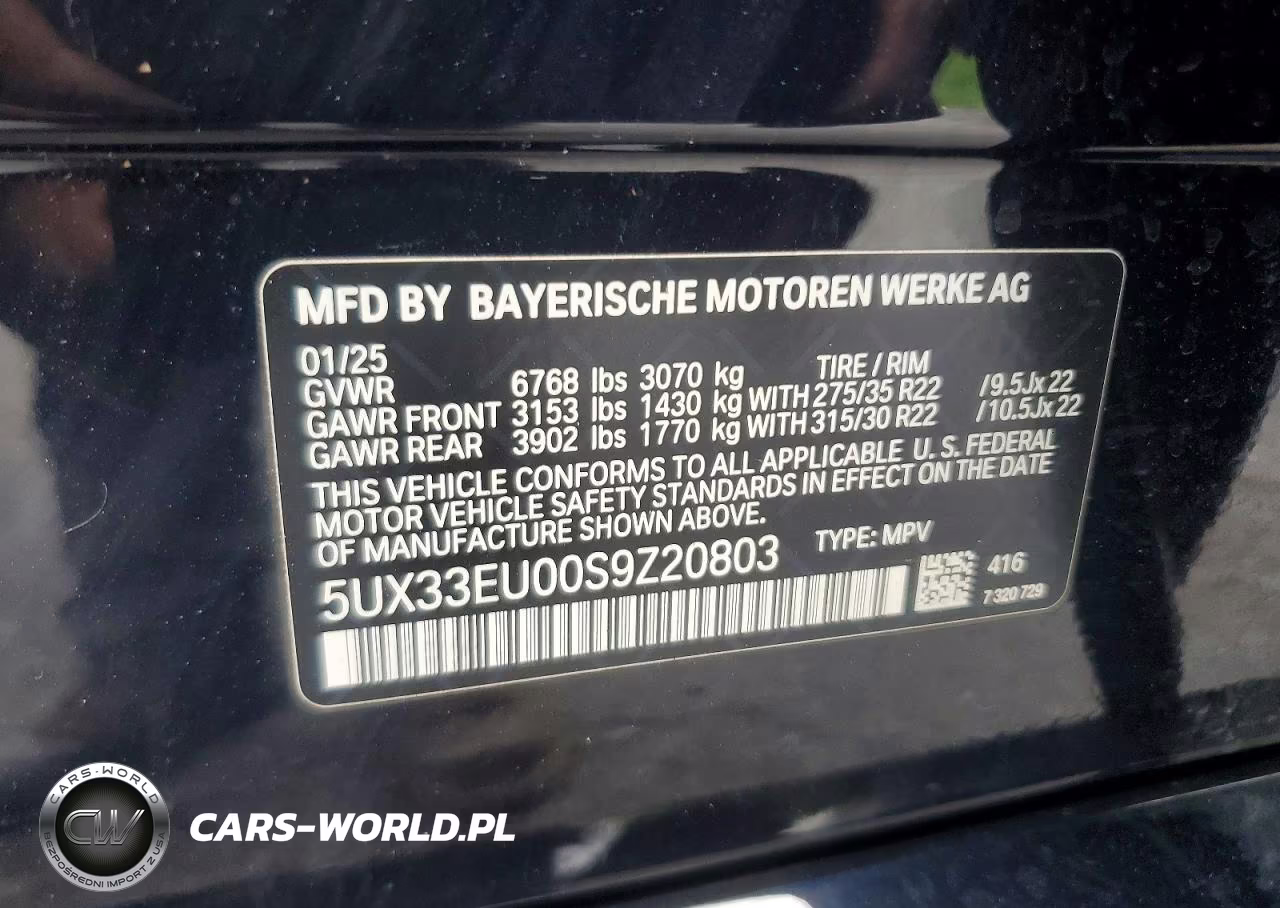2025 BMW X5 M60I VIN:5UX33EU00S9Z20803 - 13