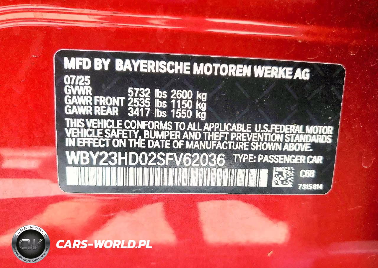 2025 BMW I4 Edrive 40 VIN:WBY23HD02SFV62036 - 12