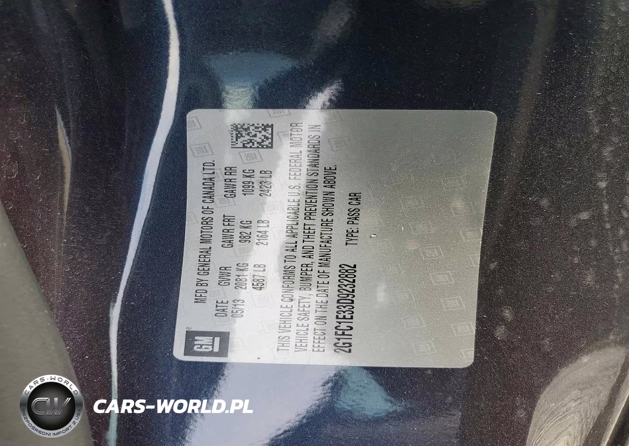2013 Chevrolet Camaro Lt VIN:2G1FC1E33D9232882 - 12