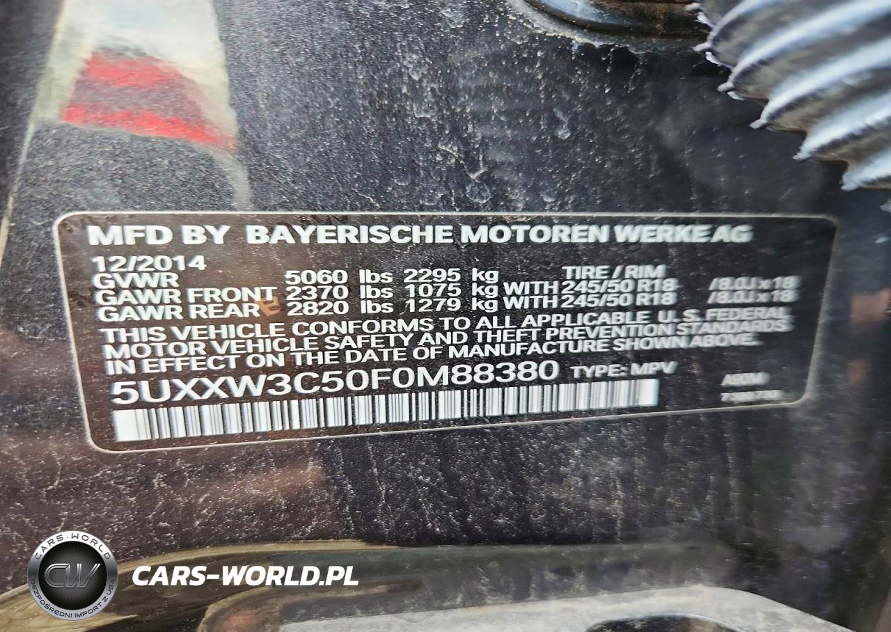 2015 BMW X4 xDrive28I VIN:5UXXW3C50F0M88380 - 13