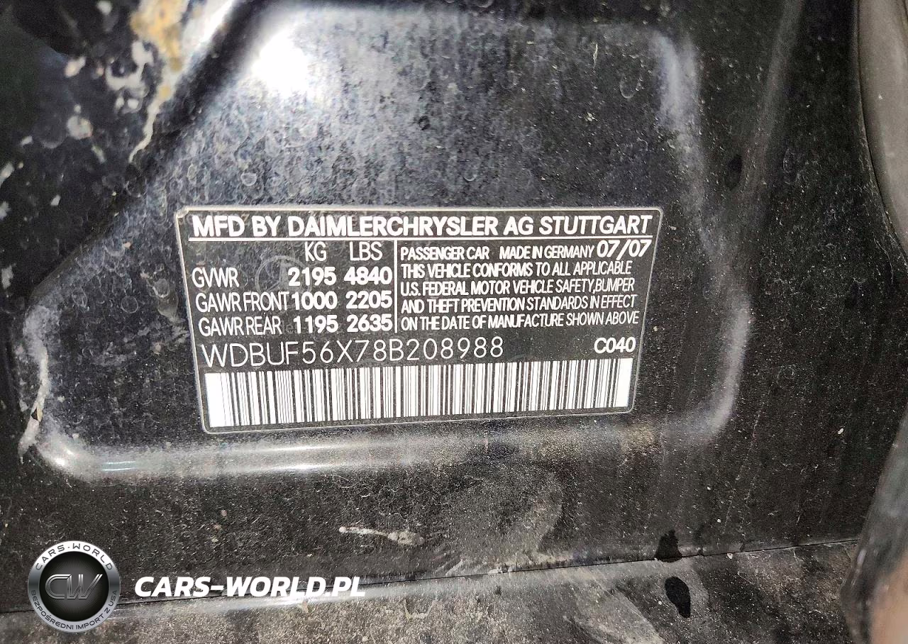 2008 Mercedes-Benz E 350 VIN:WDBUF56X78B208988 - 12