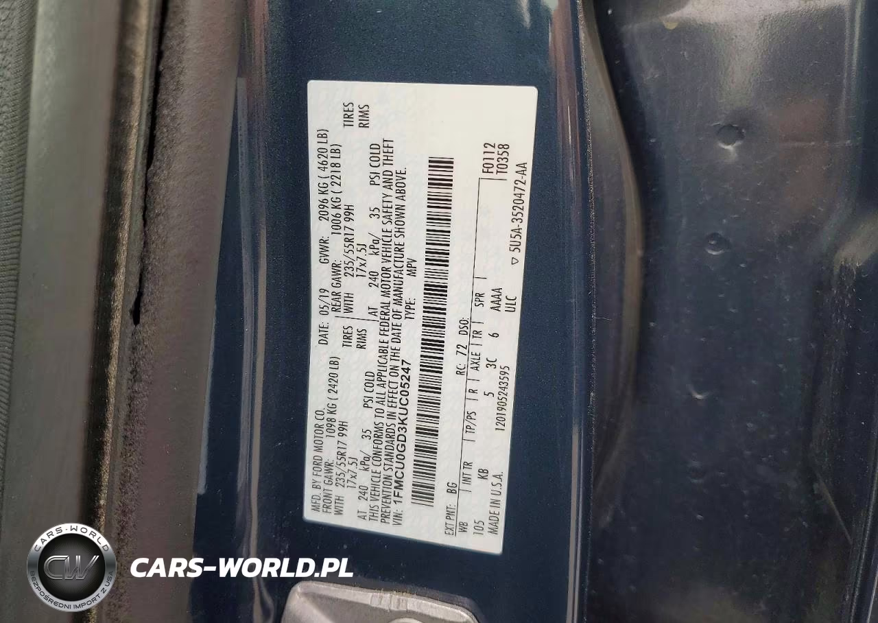 2019 Ford Escape Se VIN:1FMCU0GD3KUC05247 - 14