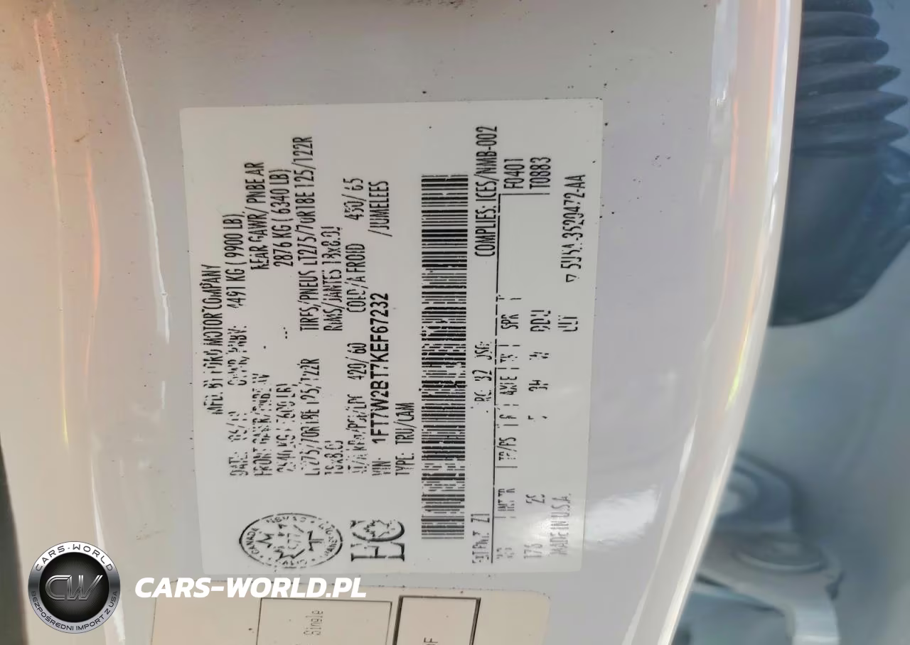 2019 Ford F250 Super Duty VIN:1FT7W2BT7KEF67232 - 12