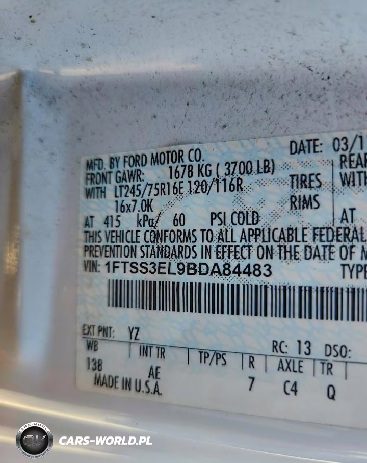 2011 Ford E350 Delivery Van VIN:1FTSS3EL9BDA84483 - 12