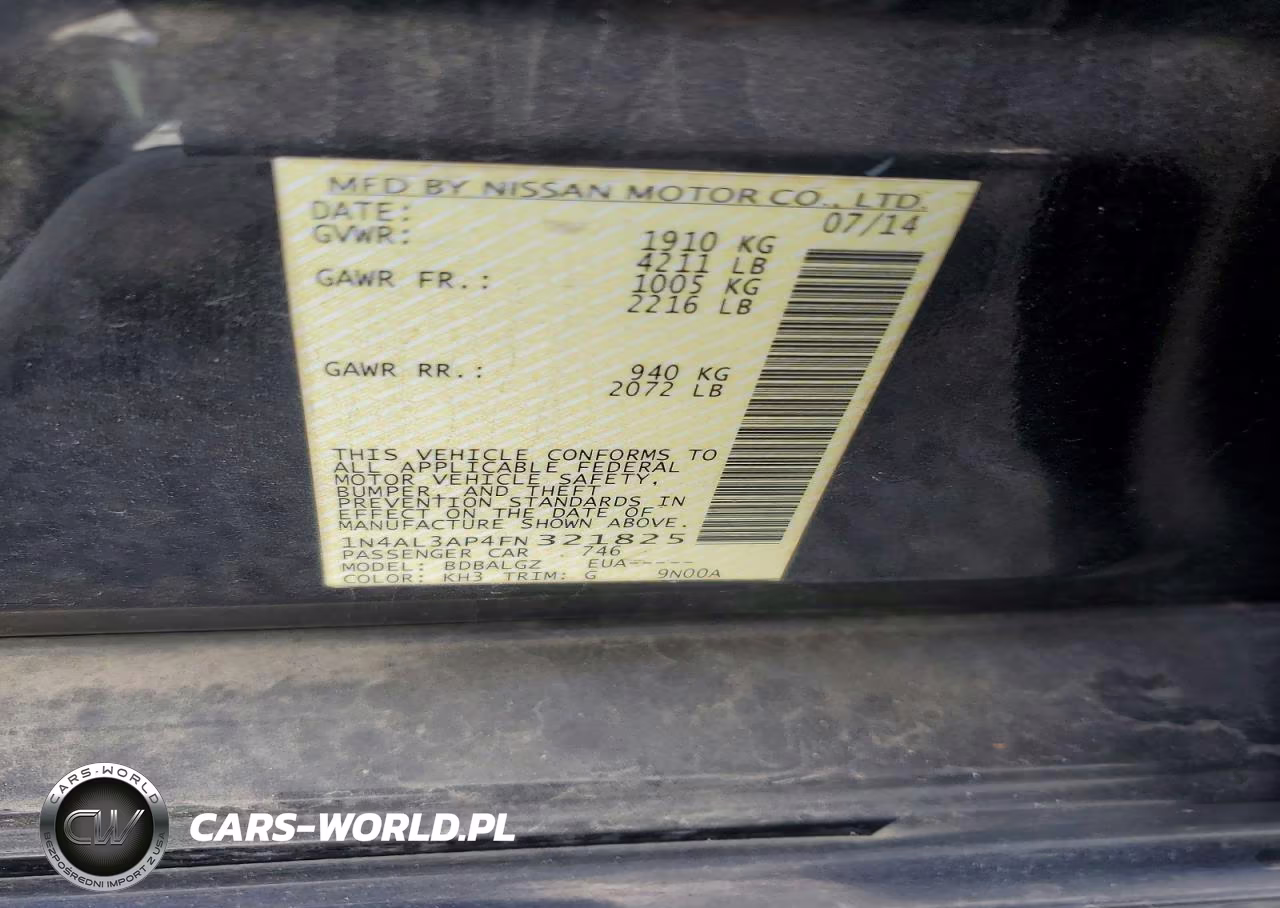 2015 Nissan Altima S VIN:1N4AL3AP4FN321825 - 12
