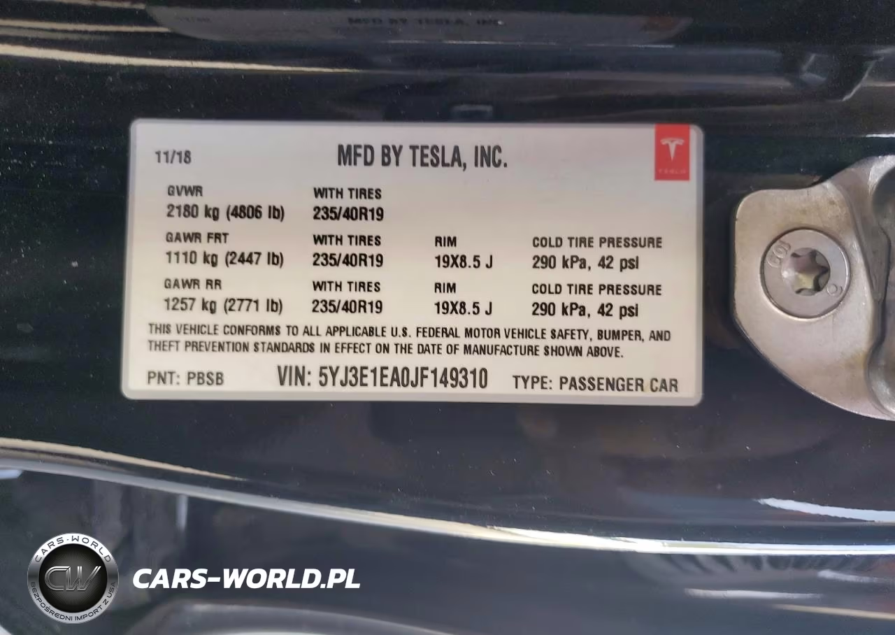 2018 Tesla Model 3 VIN:5YJ3E1EA0JF149310 - 12