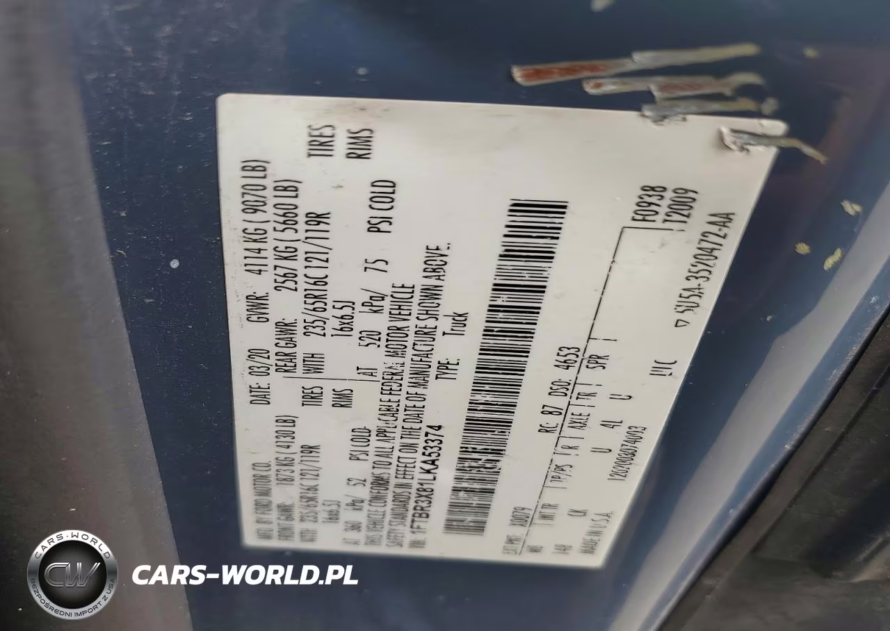 2020 Ford Transit 250 Delivery Van VIN:1FTBR3X81LKA53374 - 13