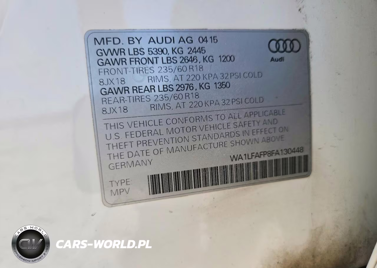 2015 Audi Q5 Premium Plus VIN:WA1LFAFP8FA130448 - 13