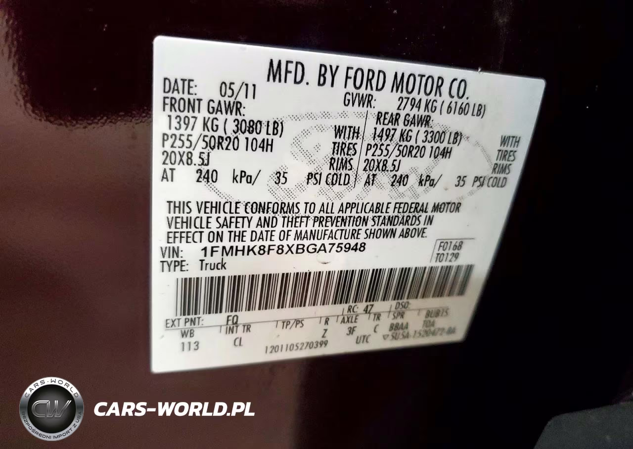 2011 Ford Explorer Limited VIN:1FMHK8F8XBGA75948 - 13
