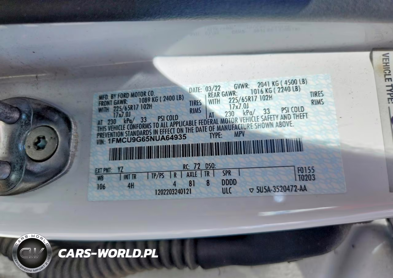 2022 Ford Escape Se VIN:1FMCU9G65NUA64935 - 13