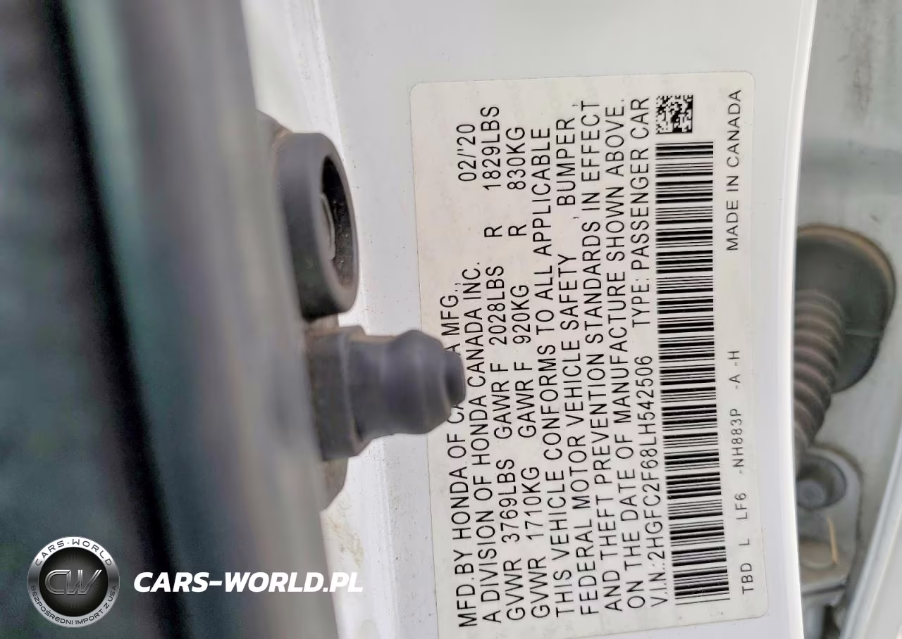 2020 Honda Civic Lx VIN:2HGFC2F68LH542506 - 12