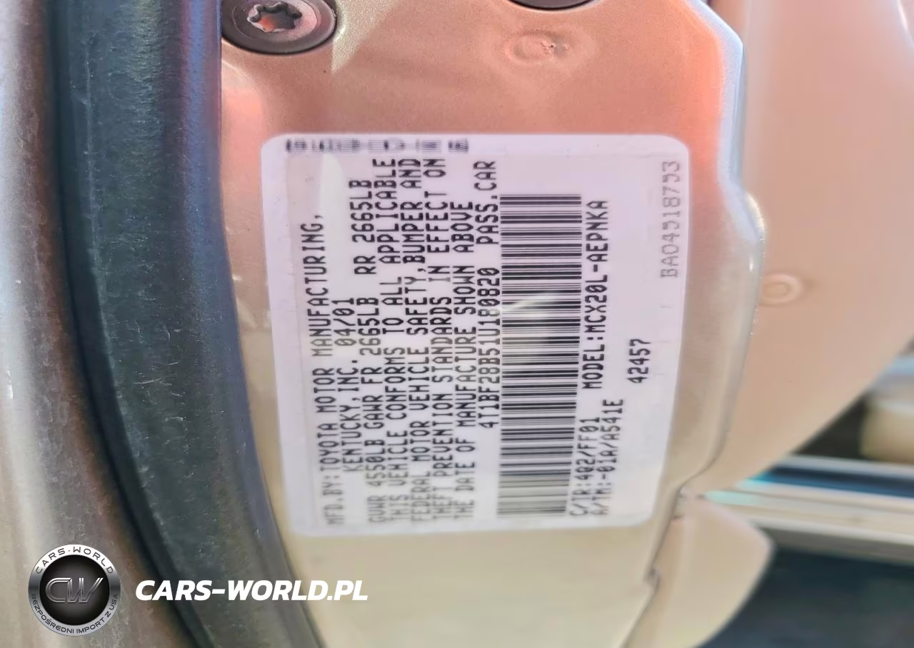 2001 Toyota Avalon Xl VIN:4T1BF28B51U180820 - 12
