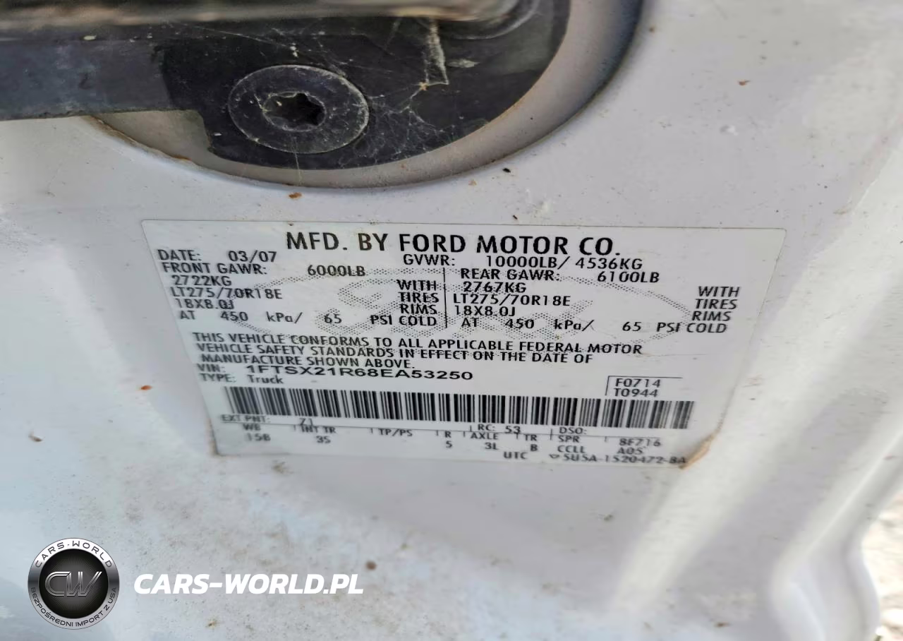 2008 Ford F250 Super Duty VIN:1FTSX21R68EA53250 - 12